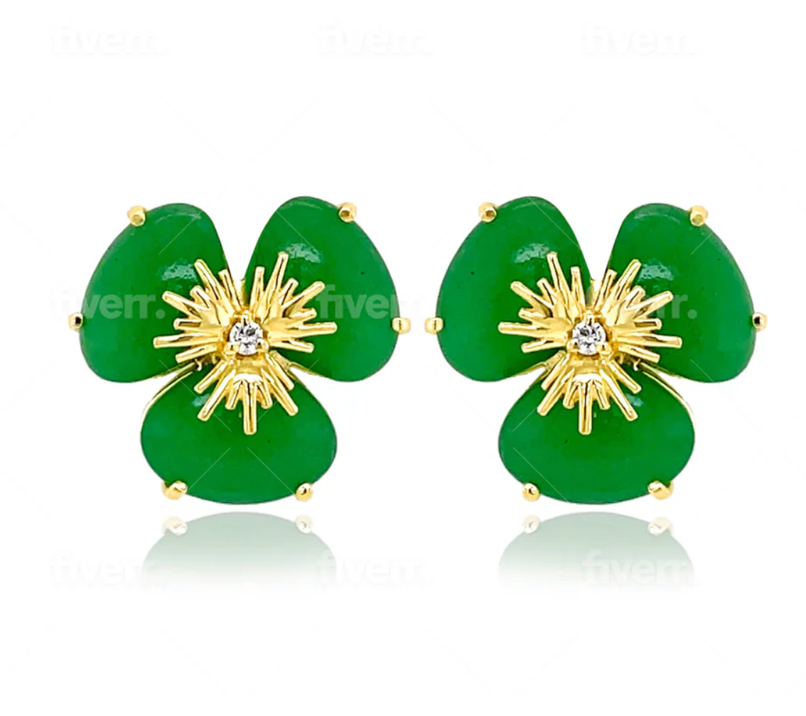 18K PENSÉE EARRINGS - (MEDIUM)