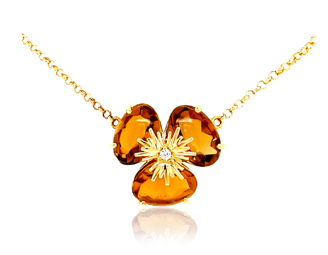 18K PENSÉE NECKLACE - (MEDIUM)