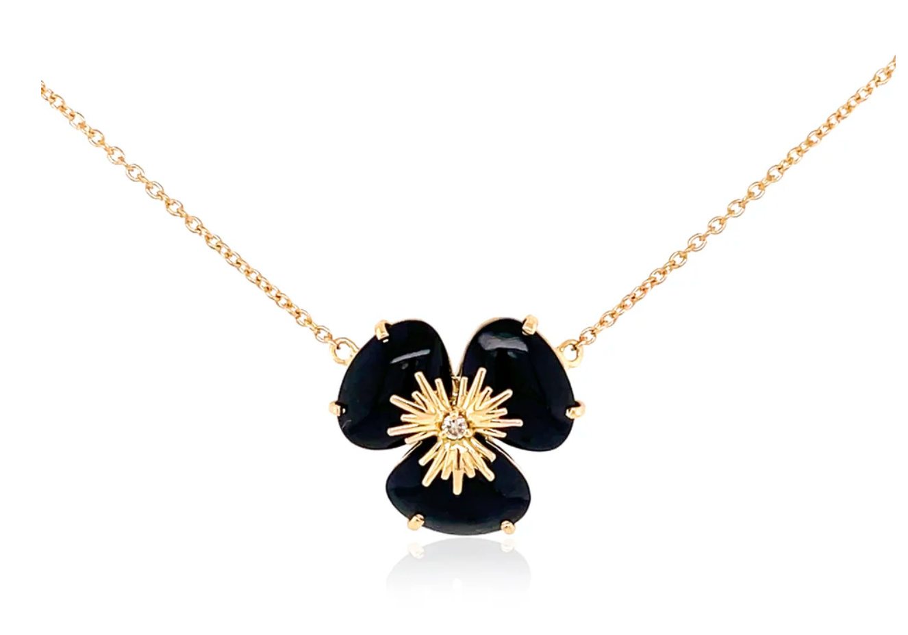 18K PENSÉE NECKLACE - (MEDIUM)