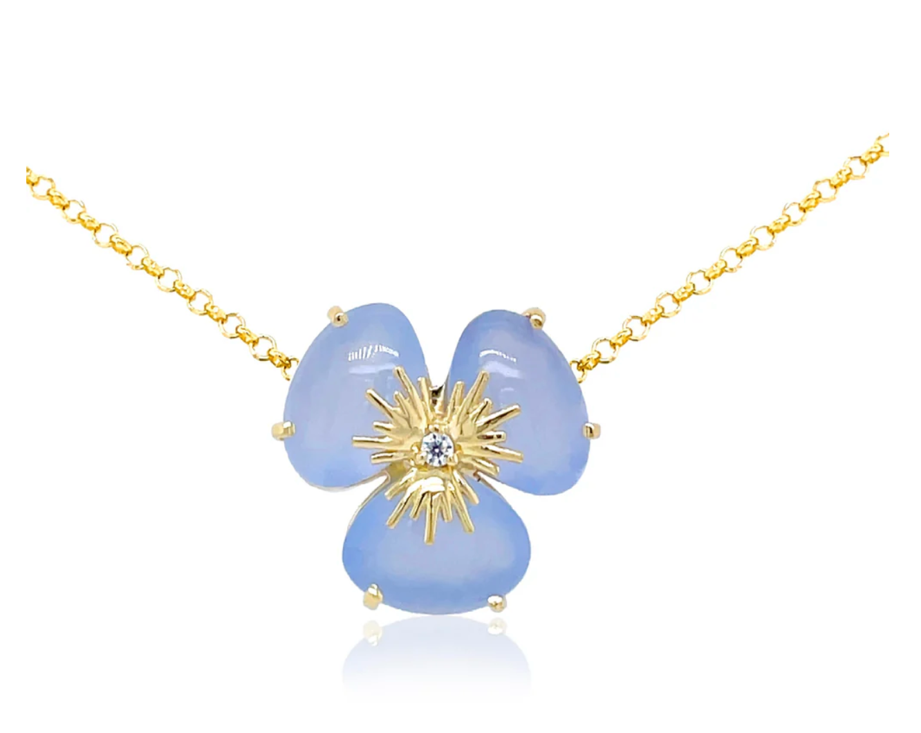 18K PENSÉE NECKLACE - (MEDIUM)