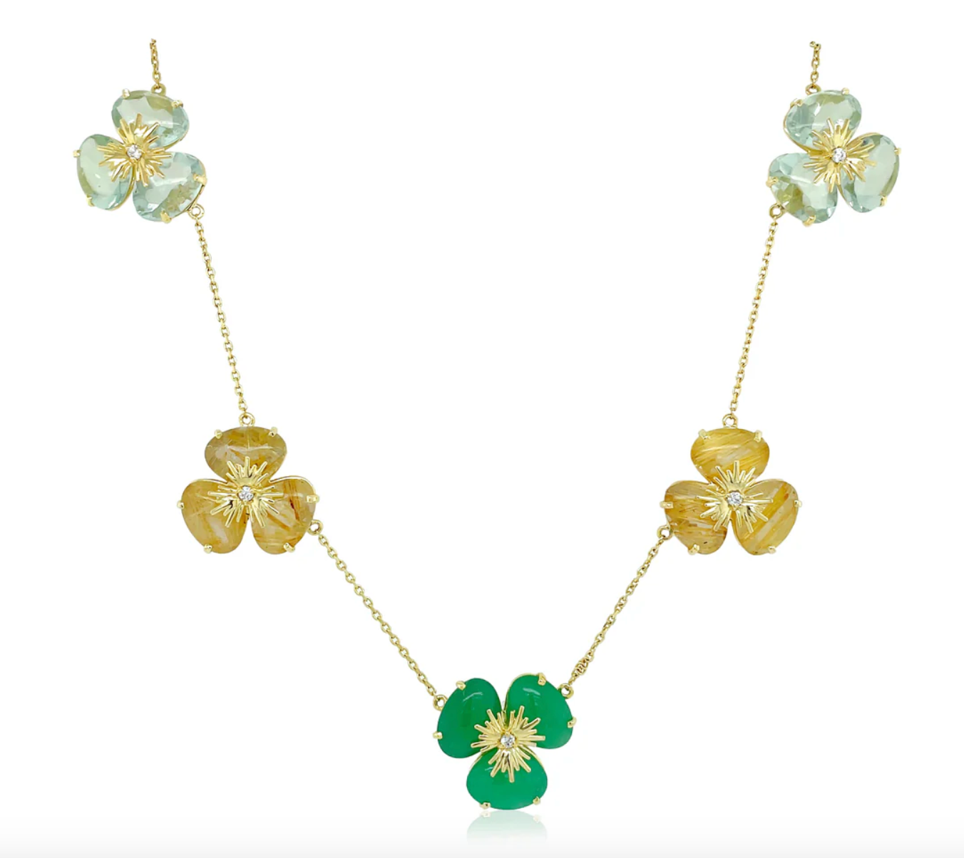 18K PENSÉE NECKLACE -  5 FLOWERS