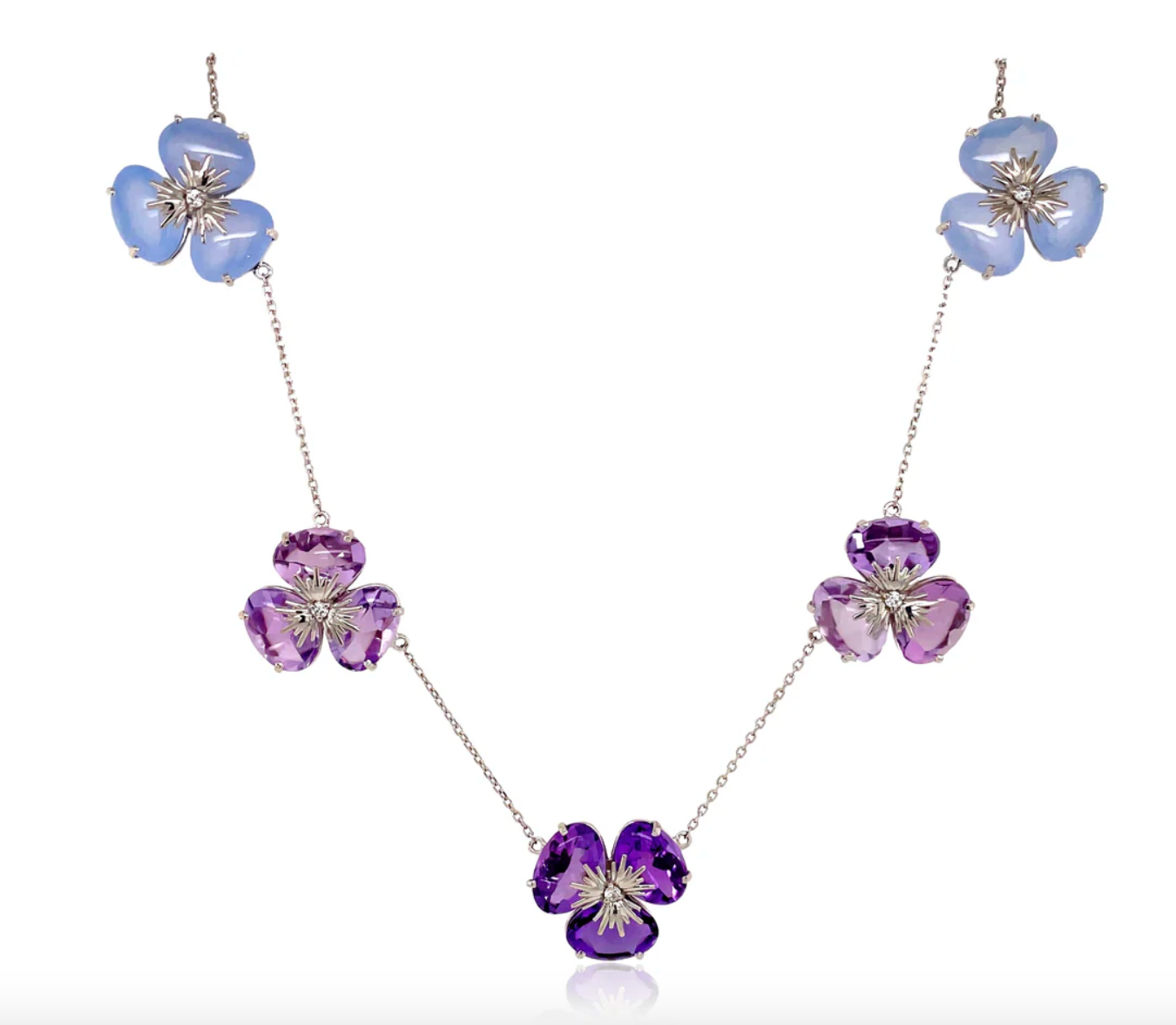 18K PENSÉE NECKLACE -  5 FLOWERS