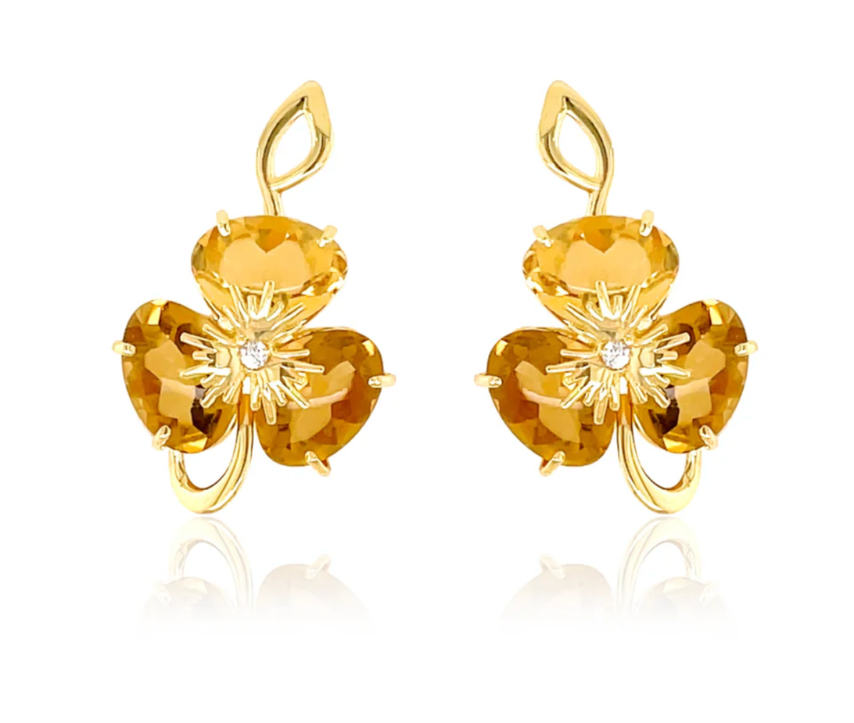 18K PENSÉE EARRINGS - (DETAILED)