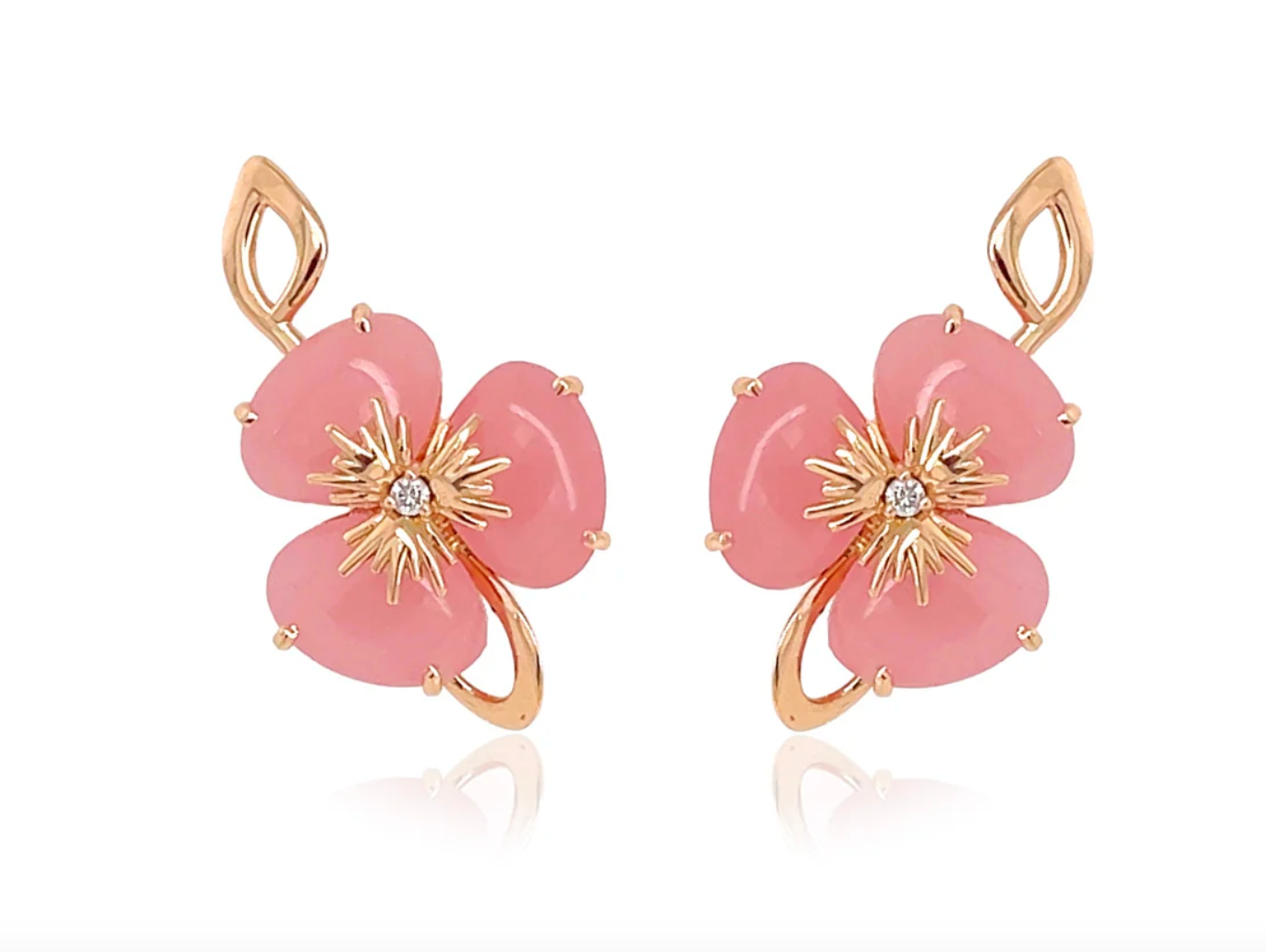 18K PENSÉE EARRINGS - (DETAILED)