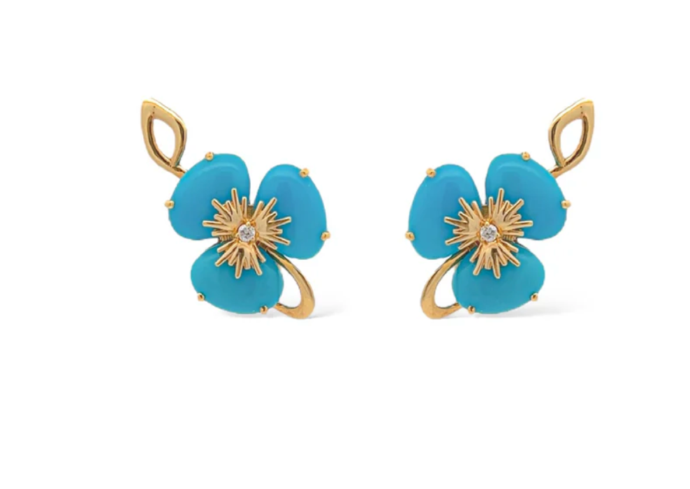 18K PENSÉE EARRINGS - (DETAILED)