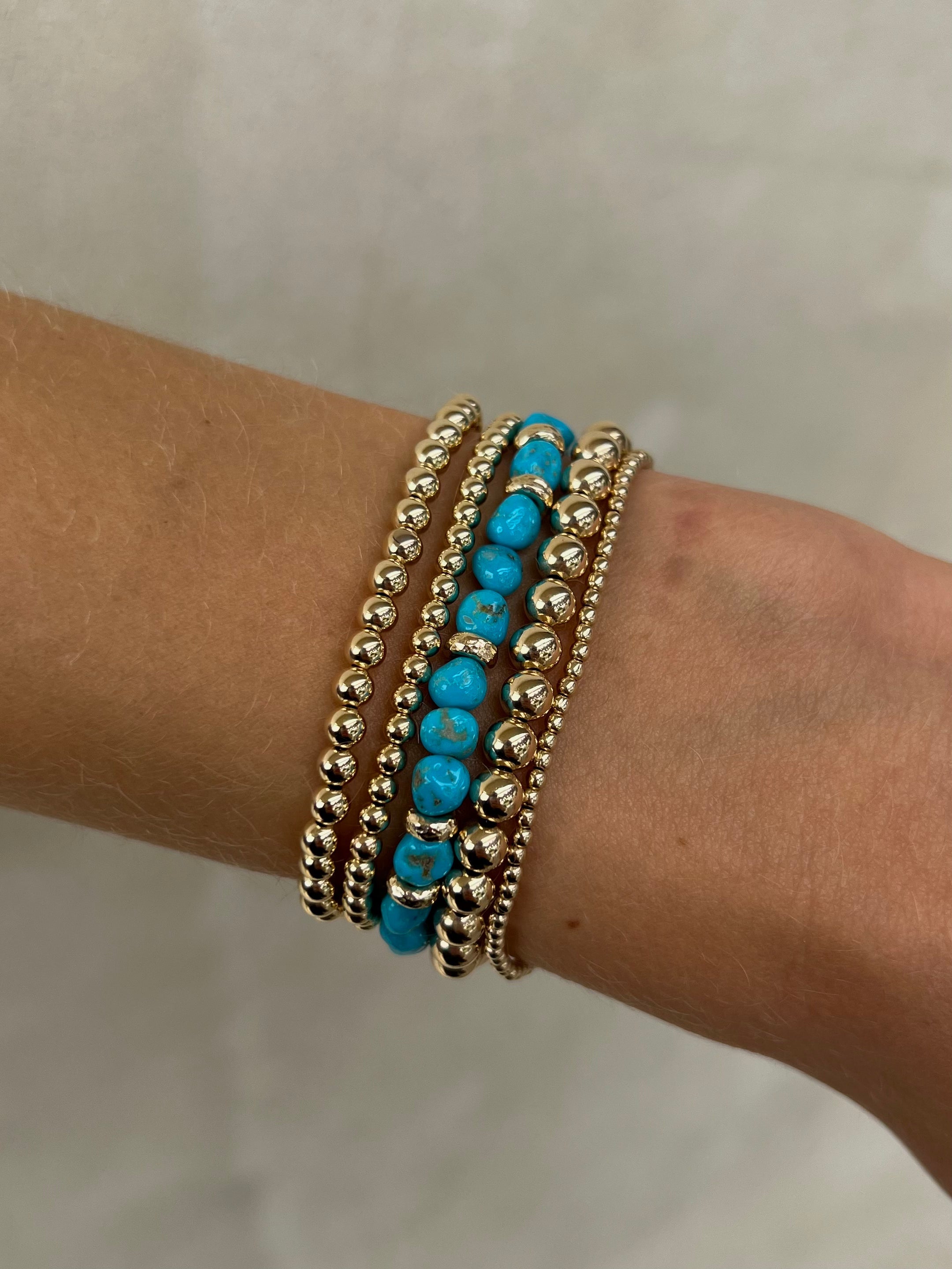 Sleeping Beauty Turquoise and Rondelle Bracelet