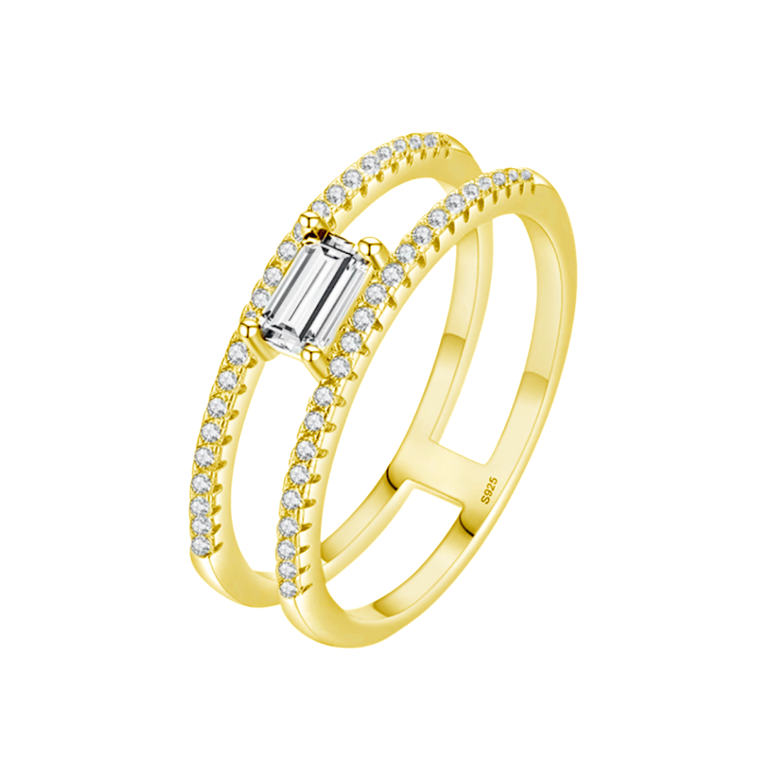 Baguette Double Pave Band