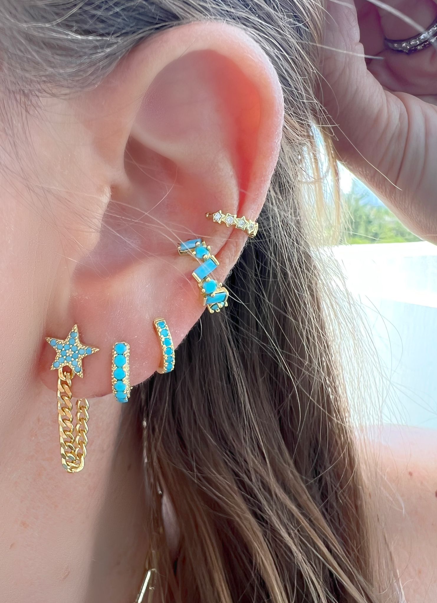 Cuban Star Chain Earring