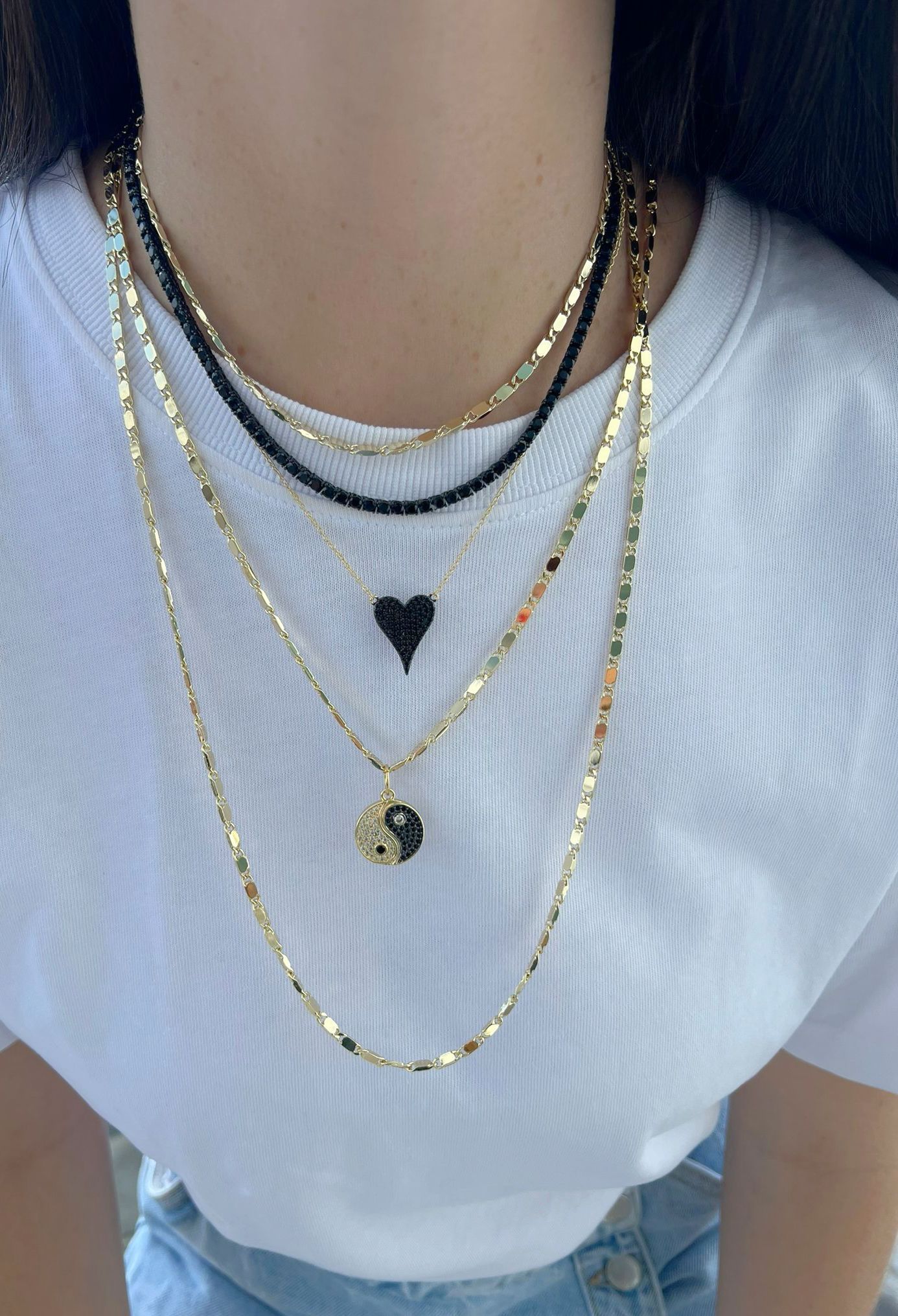 Everyday Black Tennis Necklace