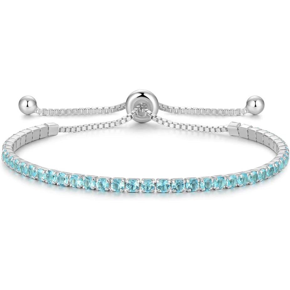 Signature Adjustable Bolo Bracelet in Aquamarine