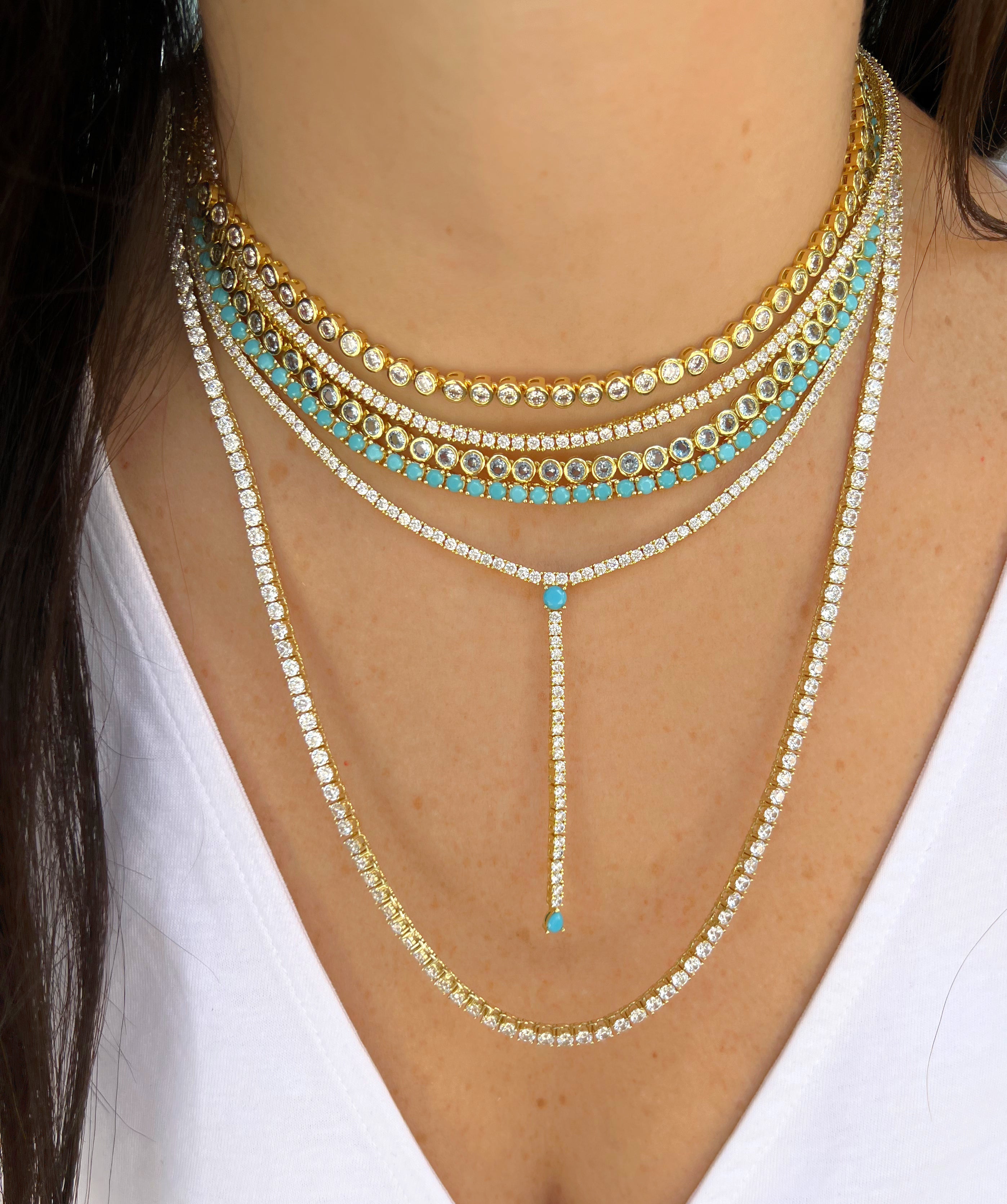 Teardrop Turquoise Gala Tennis Lariat