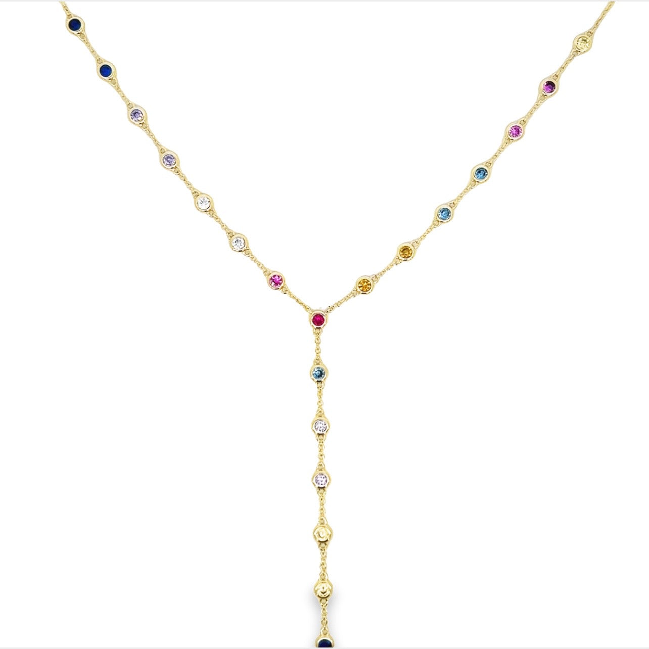 Rainbow Bezel Lariat