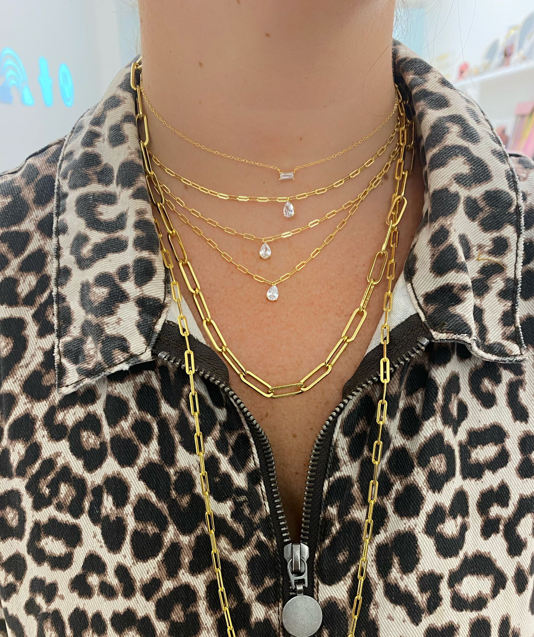 Baguette Solitaire Necklace